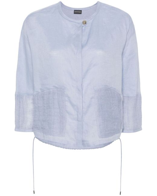 Emporio Armani semi-sheer linen blouse