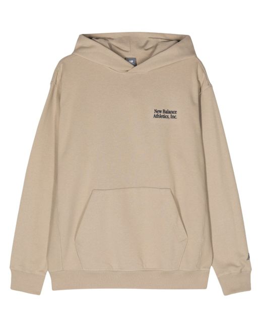 New Balance logo-flocked hoodie