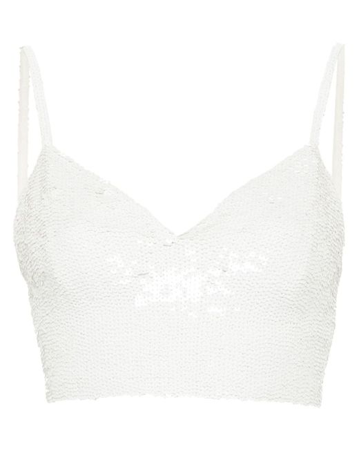 P.A.R.O.S.H. sequin-embellished cropped top