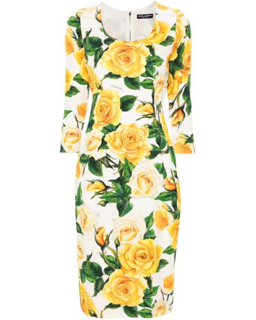 Dolce & Gabbana floral-print silk-blend dress