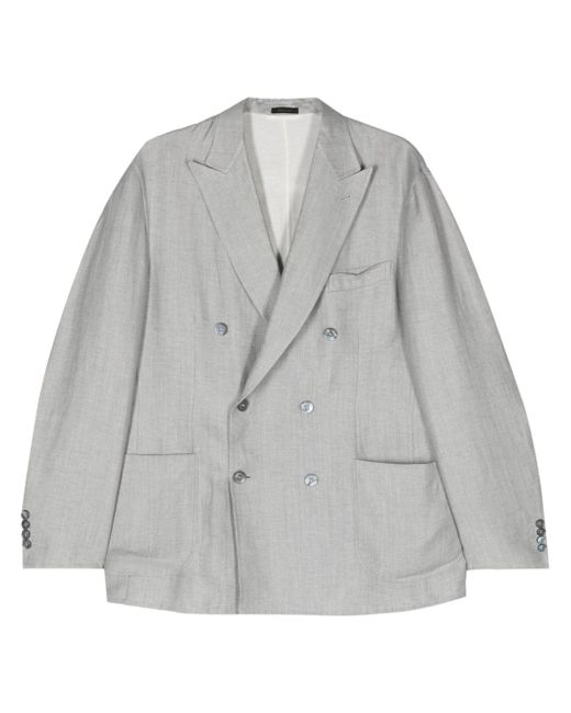 Brioni double-breasted linen blend blazer