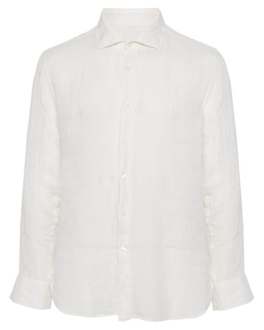 120 Lino cutaway-collar linen shirt