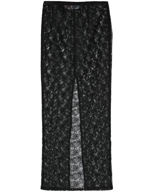 Chiara Ferragni floral-lace midi skirt