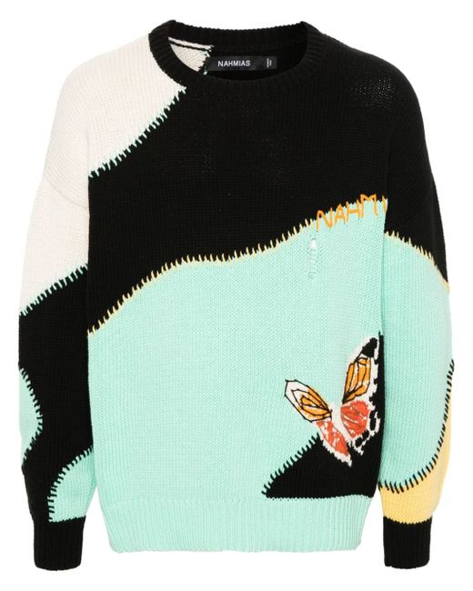 Nahmias Butterfly intarsia-knit jumper