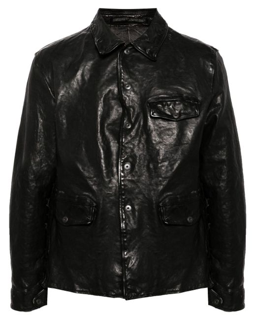 Yohji Yamamoto classic-collar leather jacket