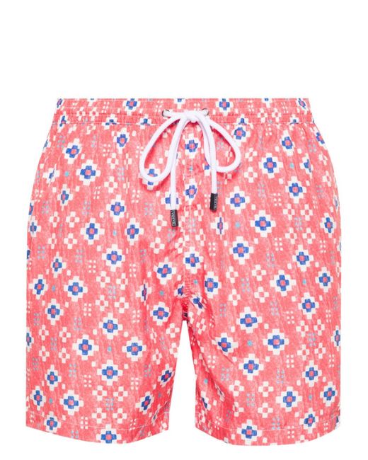 Barba geometric-print swim shorts