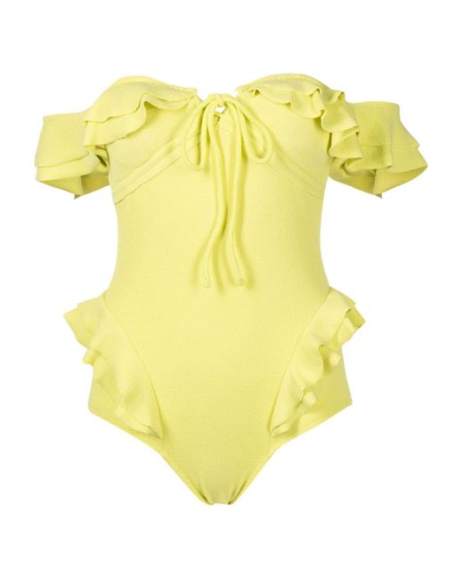 Clube Bossa Lanzo ruffled off-shoulder swimsuit