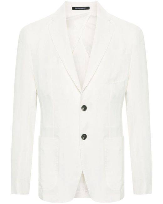 Emporio Armani single-breasted linen blazer