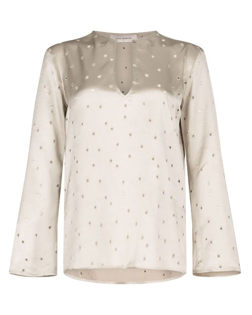 Silvia Tcherassi Tosca perforated satin blouse