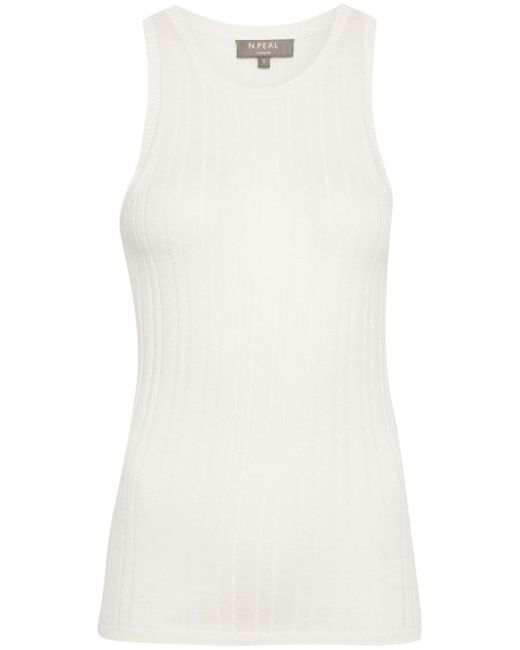 N.Peal round-neck ribbed-knit tank top