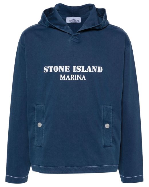 Stone Island logo-print hoodie