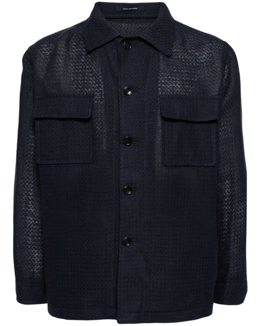 Tagliatore textured-finish button-down jacket