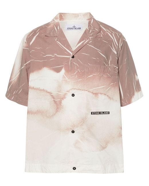 Stone Island abstract-print short-sleeve shirt