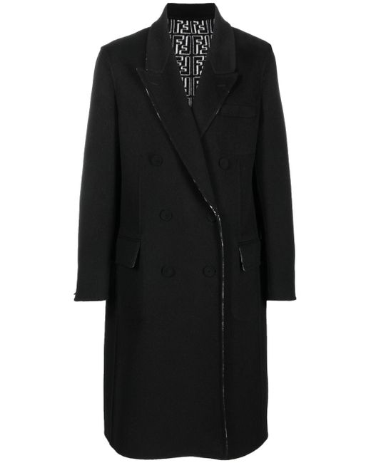 Fendi FF-print double-breasted reversible coat