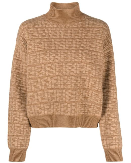 Fendi FF-monogram crochet-knit jumper