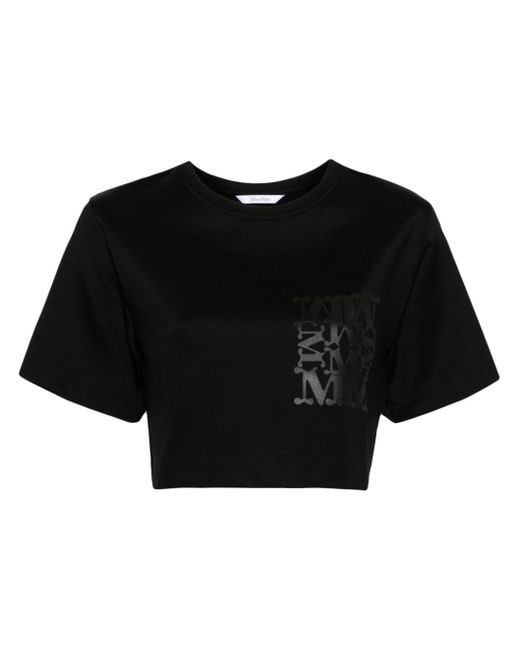 Max Mara logo-print cropped T-shirt