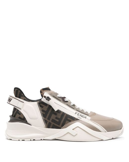 Fendi Flow panelled leather sneakers