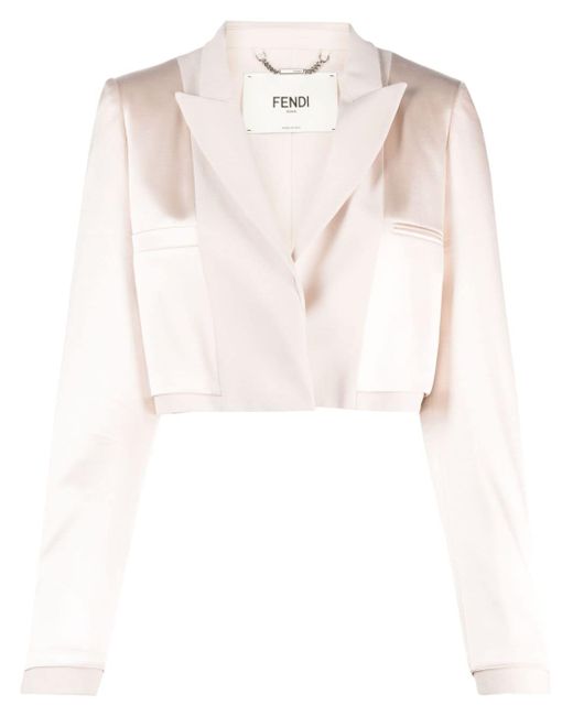 Fendi cropped satin suit jacket