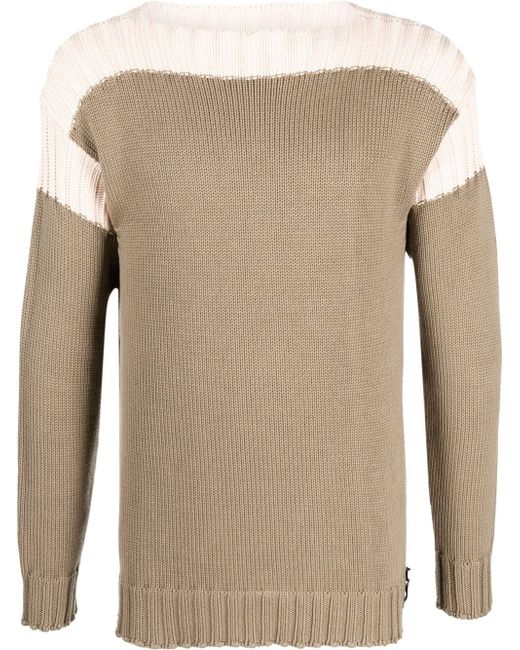 Fendi two-tone intarsia-knit jumper