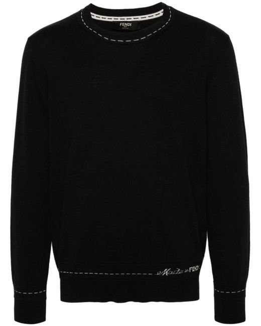 Fendi logo-jacquard jumper