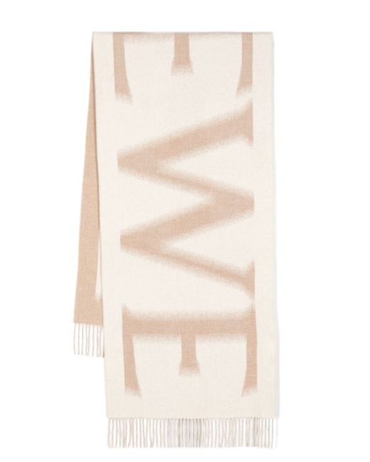 Loewe logo intarsia-knit wool-blend scarf