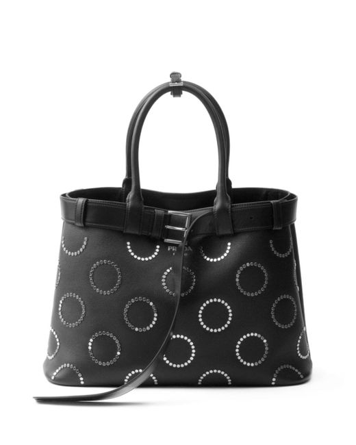 Prada stud-embellished buckle tote bag
