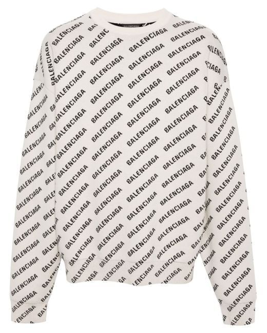 Balenciaga logo-intarsia knitted sweatshirt
