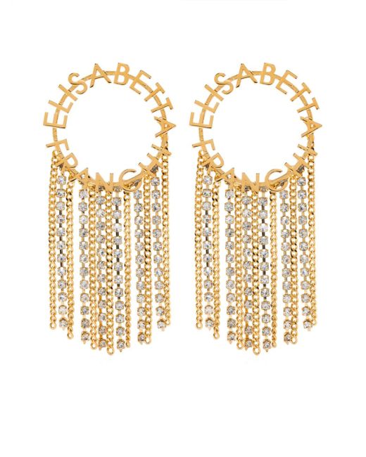 Elisabetta Franchi logo-lettering dangle earrings