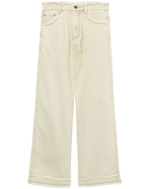 tout a coup frayed wide-leg jeans