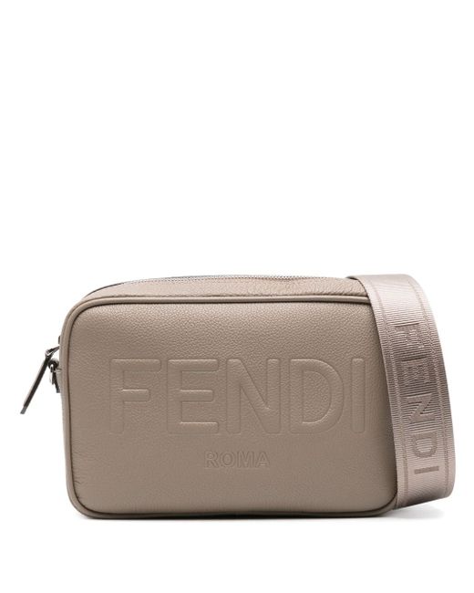 Fendi logo-embossed leather camera case