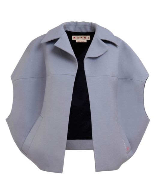 Marni round wool-mohair sleeveless jacket