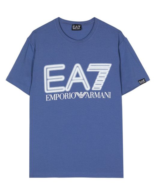 Ea7 logo-print stretch-cotton T-shirt