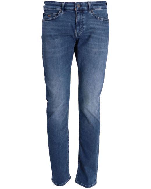 Boss mid-rise tapered-leg jeans