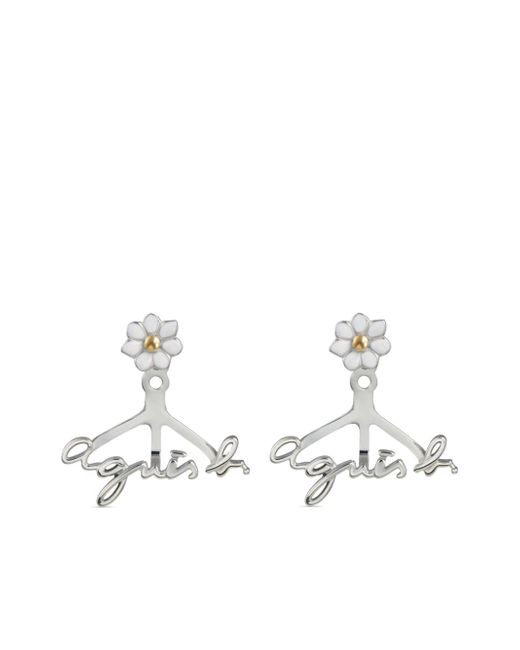 Agnès B. Daisy Land logo earrings