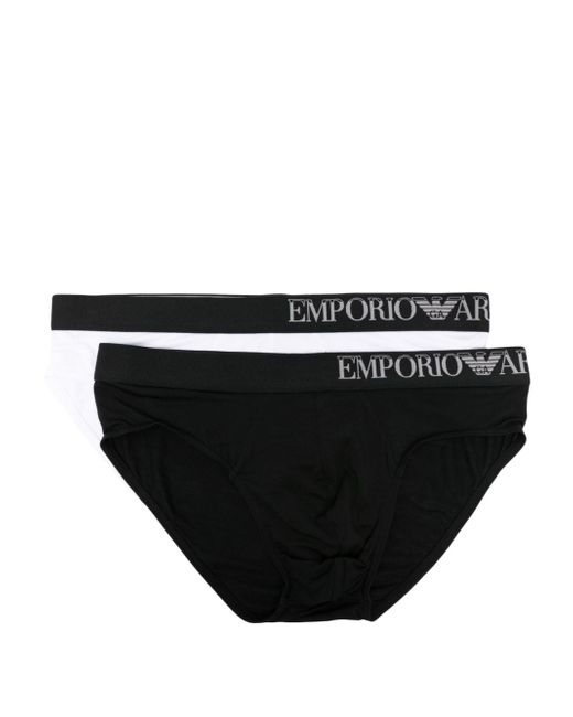 Emporio Armani logo-waistband briefs pack of two