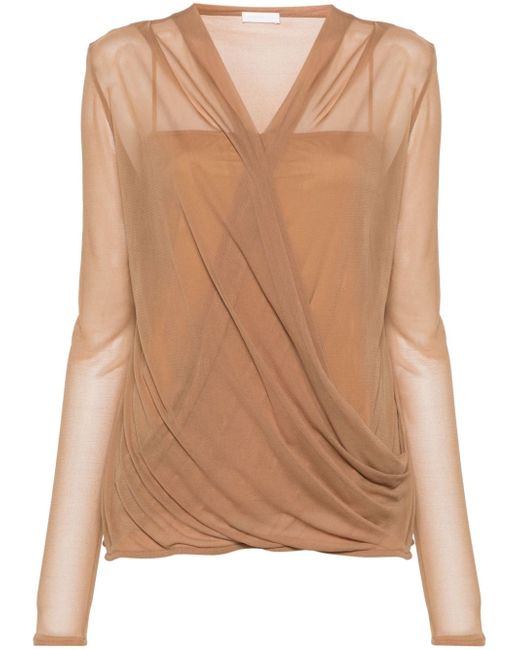 Givenchy semi-sheer draped blouse