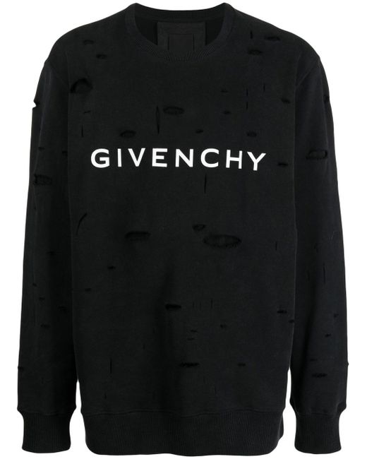 Givenchy logo-print distressed sweatshirt