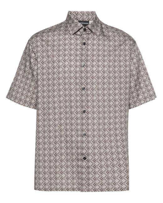 Emporio Armani short-sleeve logo pattern-print shirt