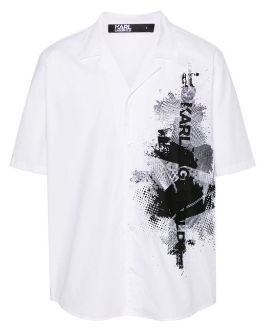 Karl Lagerfeld logo-print poplin shirt