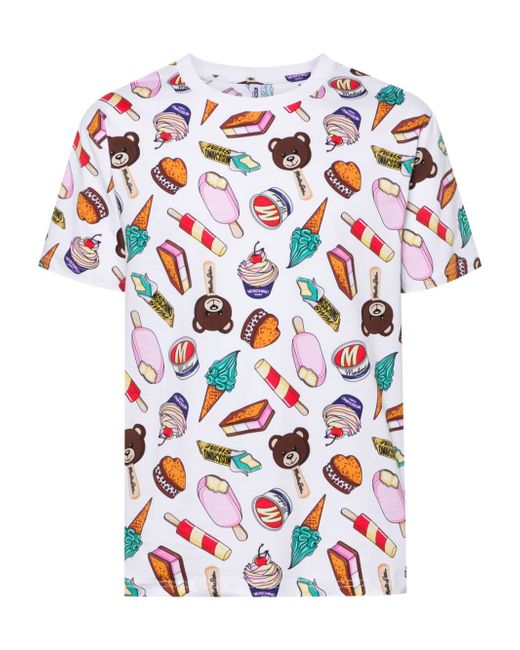 Moschino ice-cream print cotton T-shirt