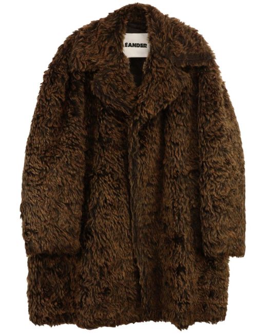Jil Sander single-breasted faux-fur coat