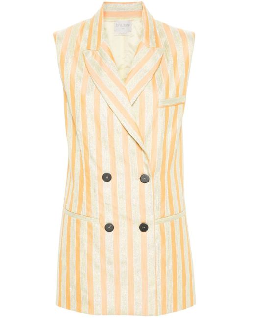 Forte-Forte double-breasted striped waistcoat