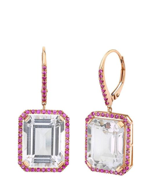 Shay 18kt rose gold Portrait sapphire and diamond earrings