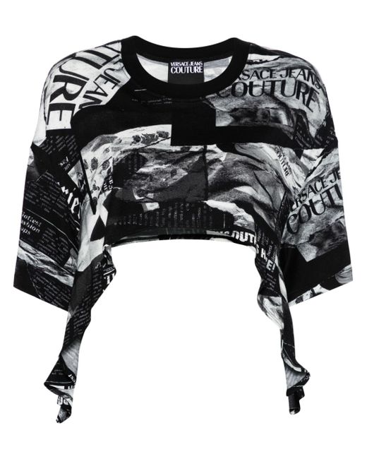 Versace Jeans Couture graphic-print cropped T-shirt