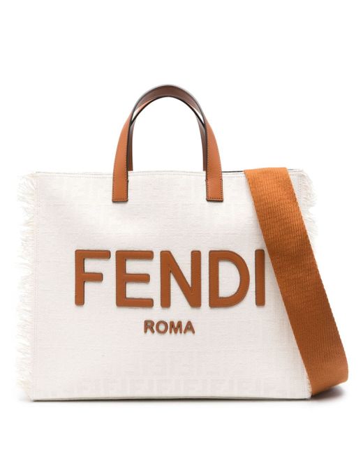 Fendi jacquard-logo canvas tote bag