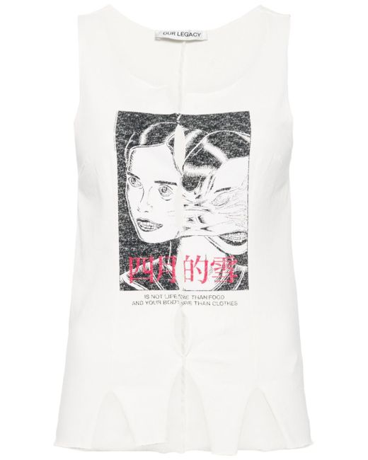 Our Legacy Race Twins-print tank top