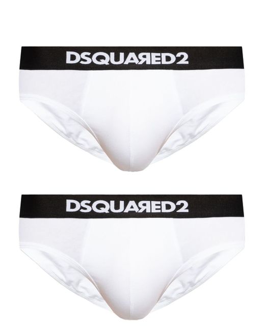 Dsquared2 logo-waistband stretch-cotton briefs pack of two