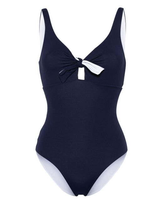 Fisico knot-detail reversible swimsuit