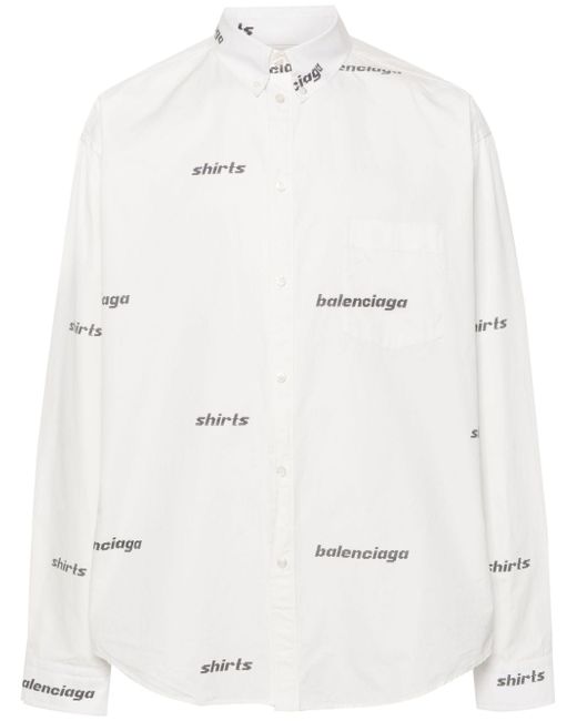 Balenciaga logo-print poplin shirt