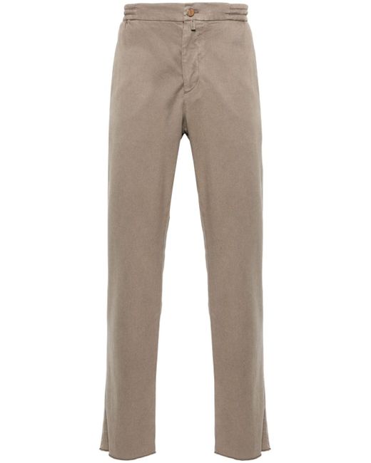 Kiton tapered-leg cotton trousers